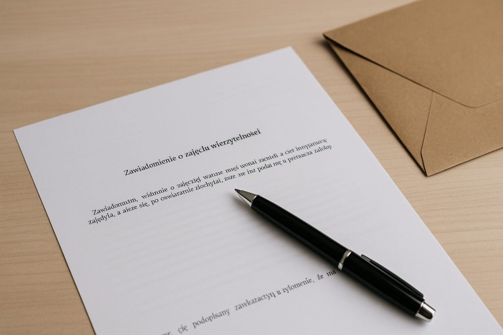 Odpowiedź na zajęcie wierzytelności przez US – wzór